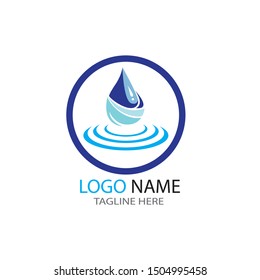 WATER LOGO VECTOR ILUSTRATION TEMPLATE