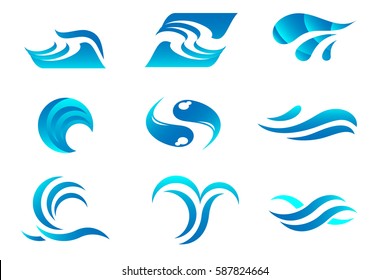 Water logos set