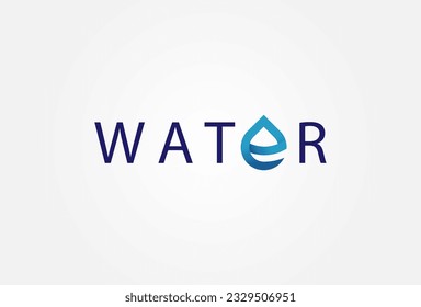 Water Logotype Design Inspiration. letter E water drop combination. vector illustration