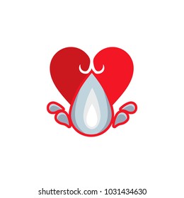 Water Love Logo Icon Design