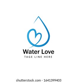 water love modern logo template