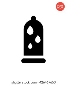 Water lubrication condom Icon Flat Style Isolated Vector Illustration