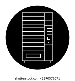 Water machine in black line icon. Self service machine. Pictogram for web page, mobile app, promo.