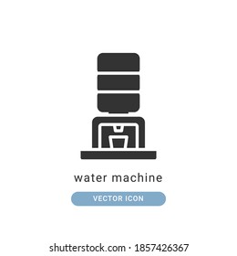 ilustración vectorial de icono de máquina de agua. diseño de glifos con icono de máquina de agua.