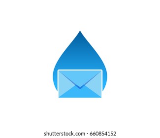 Water Mail Icon Logo Design Element