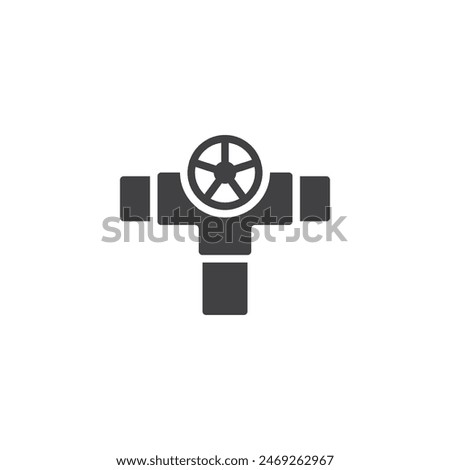 Water main pipe vector icon. filled flat sign for mobile concept and web design. Water main valve glyph icon. Symbol, logo illustration. Vector graphics