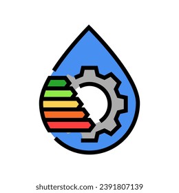 Wassermanagement effiziente Farbe Symbol Vektorgrafik. wasserwirtschaftliches Schild. einzelne Symbolillustration