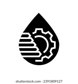 vector de icono de glifo eficiente de gestión de agua. señal de eficiencia en la gestión del agua. ilustración de símbolo aislado