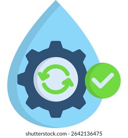 Water Management Icon Flat Vector Illustration
