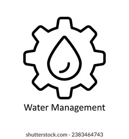 Ilustración de diseño del contorno vectorial de la gestión del agua. Símbolo del archivo EPS 10 de fondo blanco 