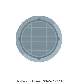 Vector plano de icono de agujeros de agua. Residuos de la calle. Cápsula de cierre aislada