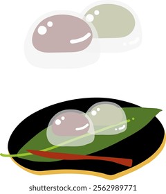 Water manju colored flat illustration. Vector icon.