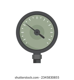 Vector plano del icono del manómetro de agua. Presión de gas. Medidor de calibración aislado