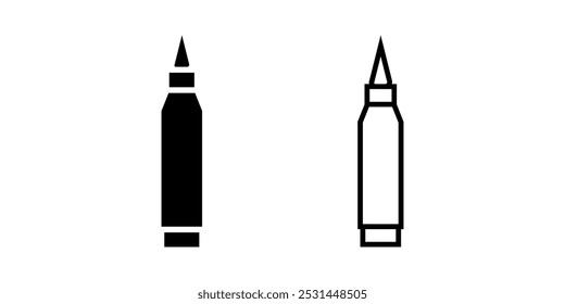 Icono de conjunto de marcador de agua sobre fondo blanco