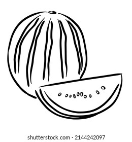 water melomsimple line sketch with black line style