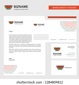 Water melon  Business Letterhead, Envelope and visiting Card Design vector template