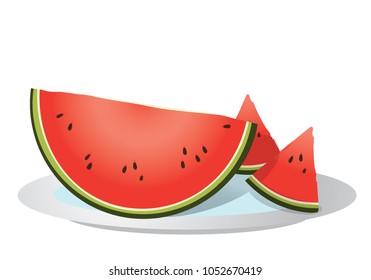 Water melon cartoon vector