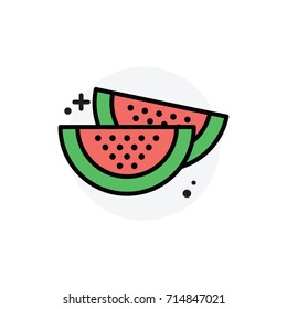 Water melon concept Isolated Line Vector Illustration editable Icon