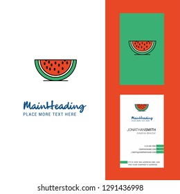 Water melon  Creative Logo and business card. vertical Design Vector