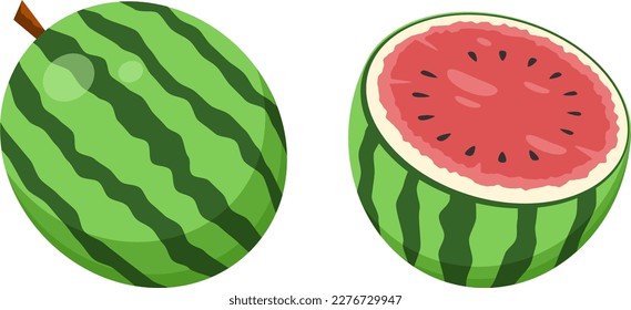 Wassermelone Fruchtsymbole Vektorgrafik