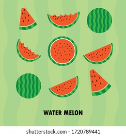 water melon icon and background