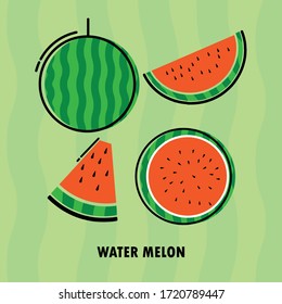 water melon icon and background