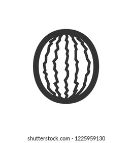 Water melon icon in thick outline style. Black and white monochrome vector illustration.