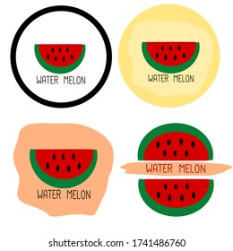 Logo del melón acuático aislado en fondo blanco.