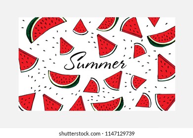 Water Melon Pattern Striped Vector Illustration