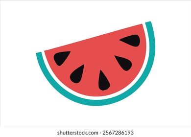 water melon slice vector, fruits water melon vector art illustration