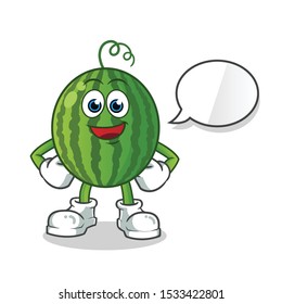 water melon talking mascot vector cartoon art illustration
