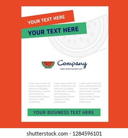 Water melon  Title Page Design for Company profile ,annual report, presentations, leaflet, Brochure Vector Background