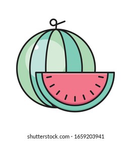 icono de color plano vectorial de la melona de agua 