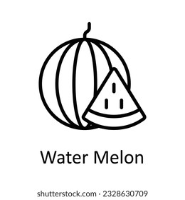 Water melon Vector outline Icon Design illustration. Food and drinks Symbol on White background EPS 10 File