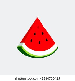 vector de melón de agua, icono de la tajada de sandía, ilustración de la fruta, melón de agua plana