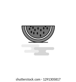 Water melon  Web Icon. Flat Line Filled Gray Icon Vector
