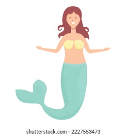 Water mermaid icon cartoon vector. Cute girl. Underwater pretty