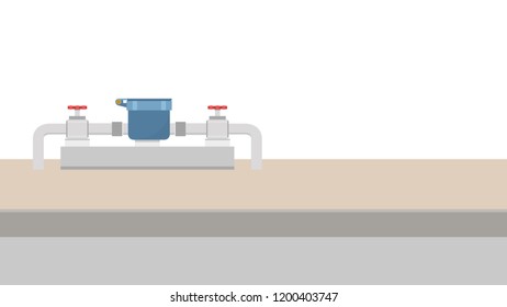 Water meter cartoon vector. free space for text. wallpaper.