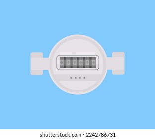 Water meter, water counter meter logo design. Canalization drainage system, equipment technical. Water meters installed on the pipe and sealed vector design and illustration.
