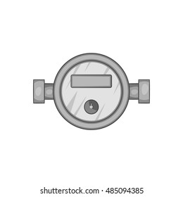 Water meter icon in black monochrome style isolated on white background. Measurement symbol vector illustration