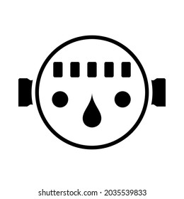 Icono Del Medidor De Agua. Diseño de esténcil negro. Ilustración vectorial.