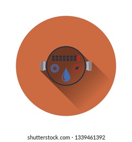 Water meter icon. Flat color design. Vector illustration.
