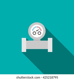 Water meter icon in flat style