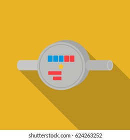 Water meter icon in flat style isolated on white background. Plumbing symbol stock vector illustration.