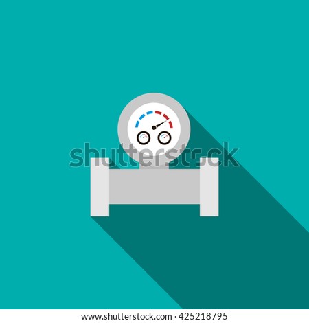 Water meter icon in flat style