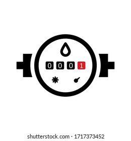 Water Meter Icon In Flat Style.Vector Illustration.