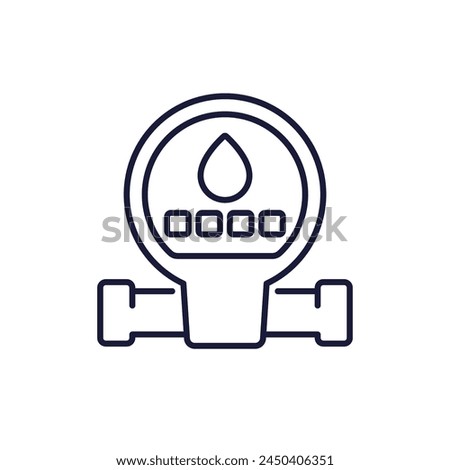 water meter icon, line vector