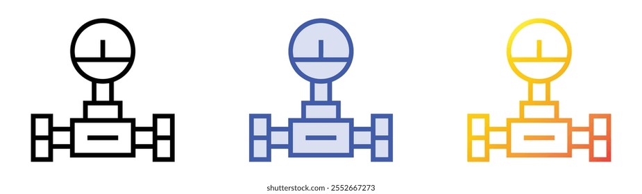 water meter icon. Linear, Blue Fill and Gradient Style Design Isolated On White Background