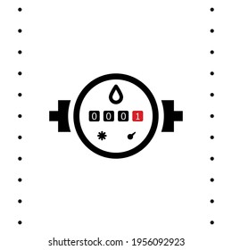 Water Meter Icon on white background, Vector illustration