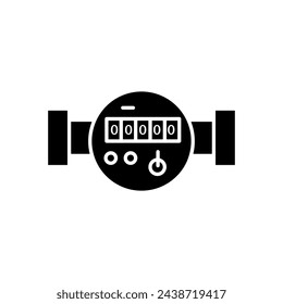 Icono del medidor de agua ilustración vectorial simple negra sobre fondo blanco..eps